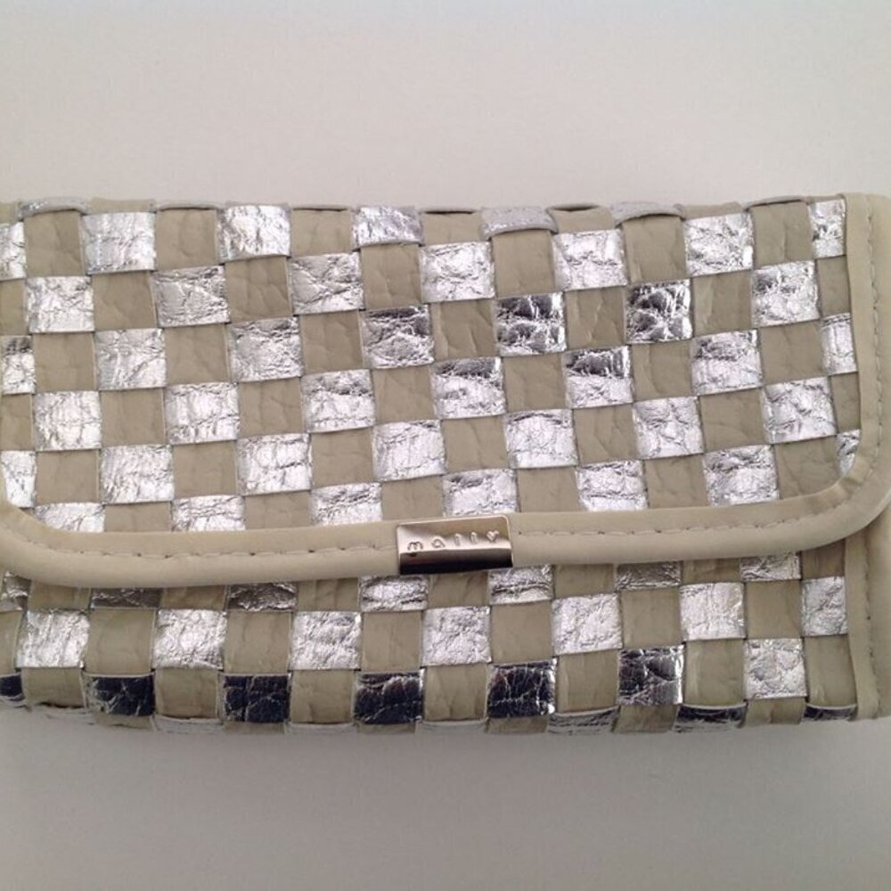 Mally Beauty Tan & Silver Make up Cosmetics Bag / Cell Purse / BRAND NEW